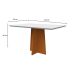 Mesa de Jantar Retangular com Tampo de Vidro Anitta Off White e Ype 135 cm