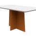 Mesa de Jantar Retangular com Tampo de Vidro Anitta Off White e Ype 160 cm