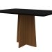 Mesa de Jantar Retangular com Tampo de Vidro Anitta Preta e Imbuia 135 cm