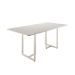 Mesa de Jantar Retangular com Tampo de Vidro Arcadia Off White e Champagne 160 cm