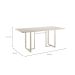 Mesa de Jantar Retangular com Tampo de Vidro Arcadia Off White e Champagne 184 cm