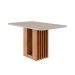 Mesa de Jantar Retangular com Tampo de Vidro Ariela Off White e Cinamomo 130 cm