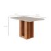 Mesa de Jantar Retangular com Tampo de Vidro Ariela Off White e Cinamomo 130 cm