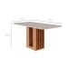 Mesa de Jantar Retangular com Tampo de Vidro Ariela Off White e Cinamomo 160 cm