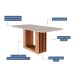 Mesa de Jantar Retangular com Tampo de Vidro Ariela Off White e Cinamomo 180 cm