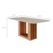 Mesa de Jantar Retangular com Tampo de Vidro Ariela Off White e Cinamomo 180 cm