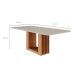 Mesa de Jantar Retangular com Tampo de Vidro Ariela Off White e Cinamomo 210 cm