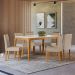 Mesa de Jantar Retangular com Tampo de Vidro Aurea Off White e Ypê 160 cm