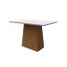 Mesa de Jantar Retangular com Tampo de Vidro Bárbara Off White e Imbuia 120 cm