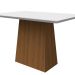 Mesa de Jantar Retangular com Tampo de Vidro Bárbara Off White e Imbuia 120 cm
