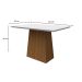 Mesa de Jantar Retangular com Tampo de Vidro Bárbara Off White e Imbuia 120 cm