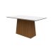 Mesa de Jantar Retangular com Tampo de Vidro Bárbara Off White e Imbuia 160 cm