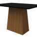 Mesa de Jantar Retangular com Tampo de Vidro Bárbara Preta e Imbuia 120 cm
