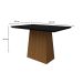 Mesa de Jantar Retangular com Tampo de Vidro Bárbara Preta e Imbuia 120 cm