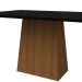 Mesa de Jantar Retangular com Tampo de Vidro Bárbara Preta e Imbuia 135 cm