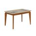 Mesa de Jantar Retangular com Tampo de Vidro Brenda Off White e Freijó 120 cm