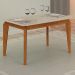 Mesa de Jantar Retangular com Tampo de Vidro Brenda Off White e Freijó 120 cm