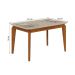 Mesa de Jantar Retangular com Tampo de Vidro Brenda Off White e Freijó 120 cm