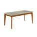 Mesa de Jantar Retangular com Tampo de Vidro Brenda Off White e Freijó 180 cm