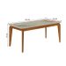Mesa de Jantar Retangular com Tampo de Vidro Brenda Off White e Freijó 180 cm
