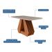 Mesa de Jantar Retangular com Tampo de Vidro Ágata Cinamomo e Off White 130 cm