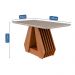 Mesa de Jantar Retangular com Tampo de Vidro Ágata Cinamomo e Off White 130 cm