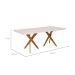 Mesa de Jantar Retangular com Tampo de Vidro Cacau Off White e Madeira 210 cm