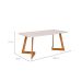 Mesa de Jantar Retangular com Tampo de Vidro Caju Off White e Madeira 180 cm