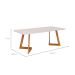 Mesa de Jantar Retangular com Tampo de Vidro Caju Off White e Madeira 210 cm