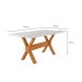 Mesa de Jantar Retangular com Tampo de Vidro Cecília Off White e Cinamomo 180 cm