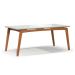Mesa de Jantar Retangular com Tampo de Vidro Detroit Off White e Nature 180 cm