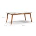 Mesa de Jantar Retangular com Tampo de Vidro Detroit Off White e Nature 180 cm