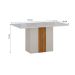 Mesa de Jantar Retangular com Tampo de Vidro Doha Off White e Amadeirado 120 cm