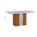 Mesa de Jantar Retangular com Tampo de Vidro Doha Off White e Freijó 120 cm