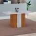 Mesa de Jantar Retangular com Tampo de Vidro Doha Off White e Freijó 120 cm