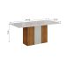 Mesa de Jantar Retangular com Tampo de Vidro Doha Off White e Freijó 160 cm