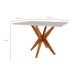 Mesa de Jantar Retangular com Tampo de Vidro Dona Off White e Natural 120 cm