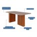 Mesa de Jantar Retangular com Tampo de Vidro Ester Cinamomo e Off White 180 cm