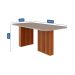Mesa de Jantar Retangular com Tampo de Vidro Ester Cinamomo e Off White 180 cm