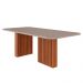 Mesa de Jantar Retangular com Tampo de Vidro Ester Cinamomo e Off White 210 cm