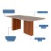Mesa de Jantar Retangular com Tampo de Vidro Ester Cinamomo e Off White 210 cm