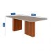 Mesa de Jantar Retangular com Tampo de Vidro Ester Cinamomo e Off White 210 cm