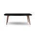 Mesa de Jantar Retangular com Tampo de Vidro Florencia Preto e Amêndoa 220 cm