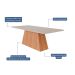 Mesa de Jantar Retangular com Tampo de Vidro Helena Off White Cinamomo 210 cm