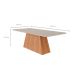 Mesa de Jantar Retangular com Tampo de Vidro Helena Off White Cinamomo 210 cm