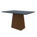 Mesa de Jantar Retangular com Tampo de Vidro Jasmin Cinza e Imbuia 120 cm