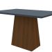 Mesa de Jantar Retangular com Tampo de Vidro Jasmin Cinza e Imbuia 120 cm