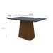 Mesa de Jantar Retangular com Tampo de Vidro Jasmin Cinza e Imbuia 120 cm