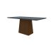 Mesa de Jantar Retangular com Tampo de Vidro Jasmin Cinza e Imbuia 160 cm