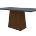 Mesa de Jantar Retangular com Tampo de Vidro Jasmin Cinza e Imbuia 160 cm